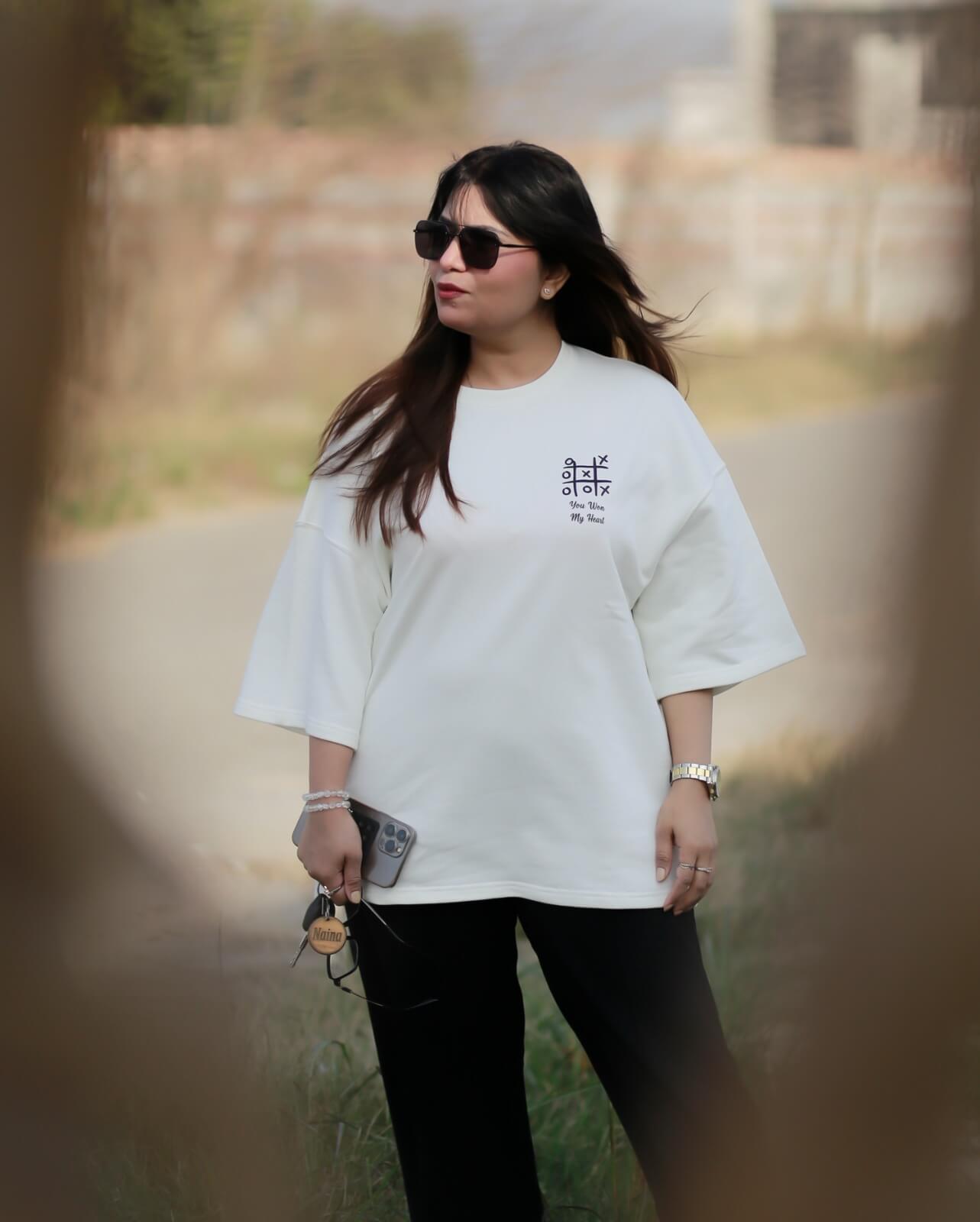 Oversized Offwhite You Won My Heart (1)